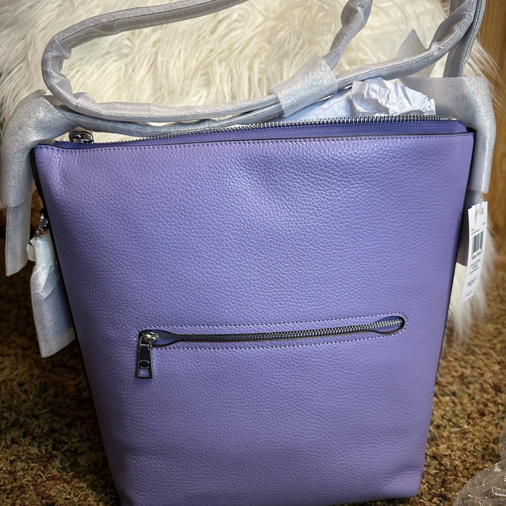 Coach Lilac Bag/Wallet. 🔥NWT COACH Val Duffle Leather Bag Light Violet RP $398 - Picture 12 of 16